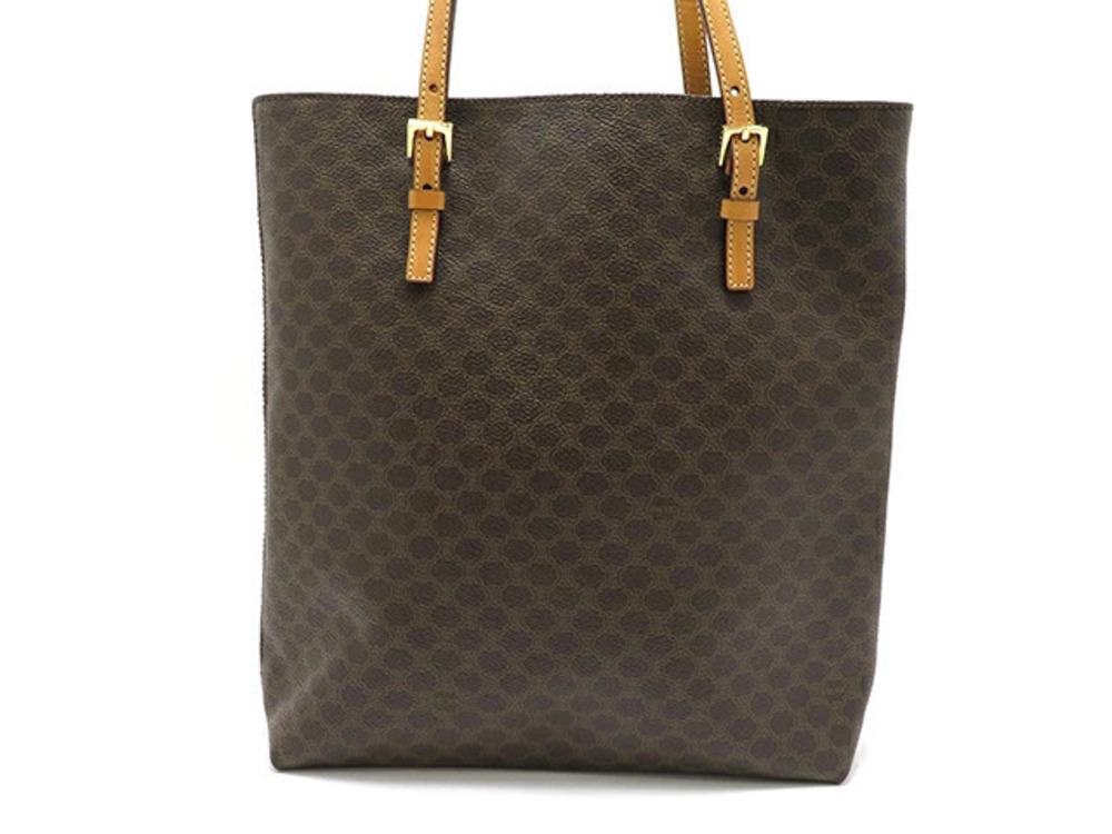 Celine Macadam Tote Bag Brown Leather
